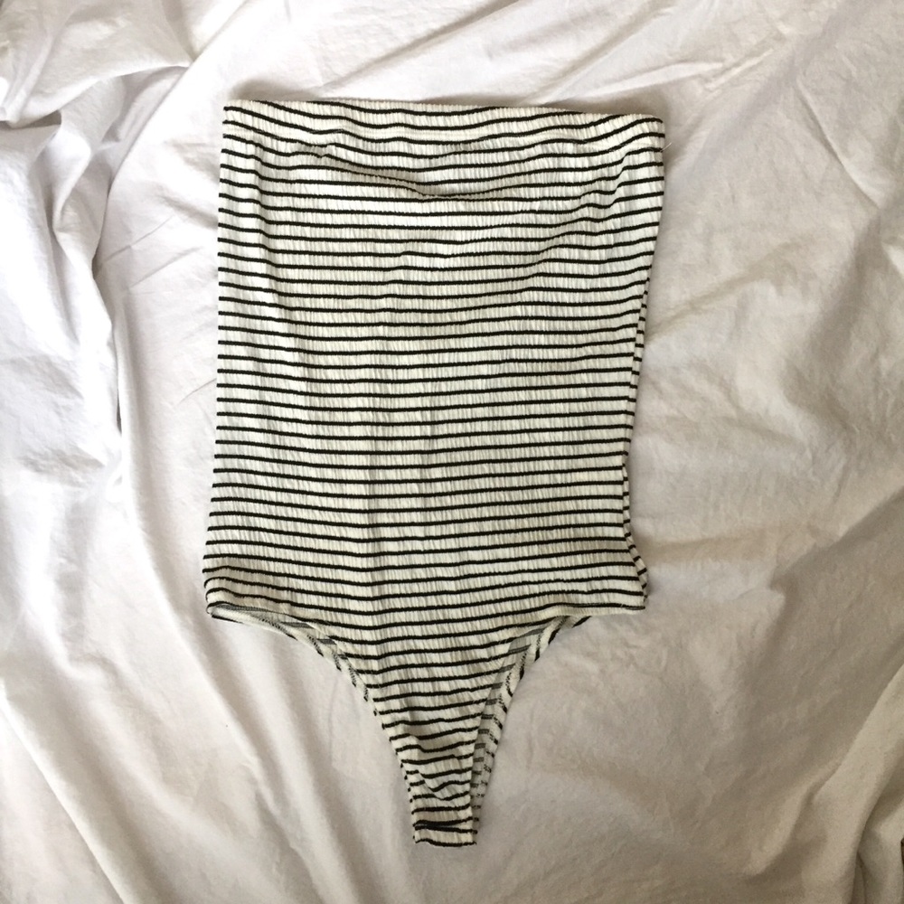 B&W striped bodysuit